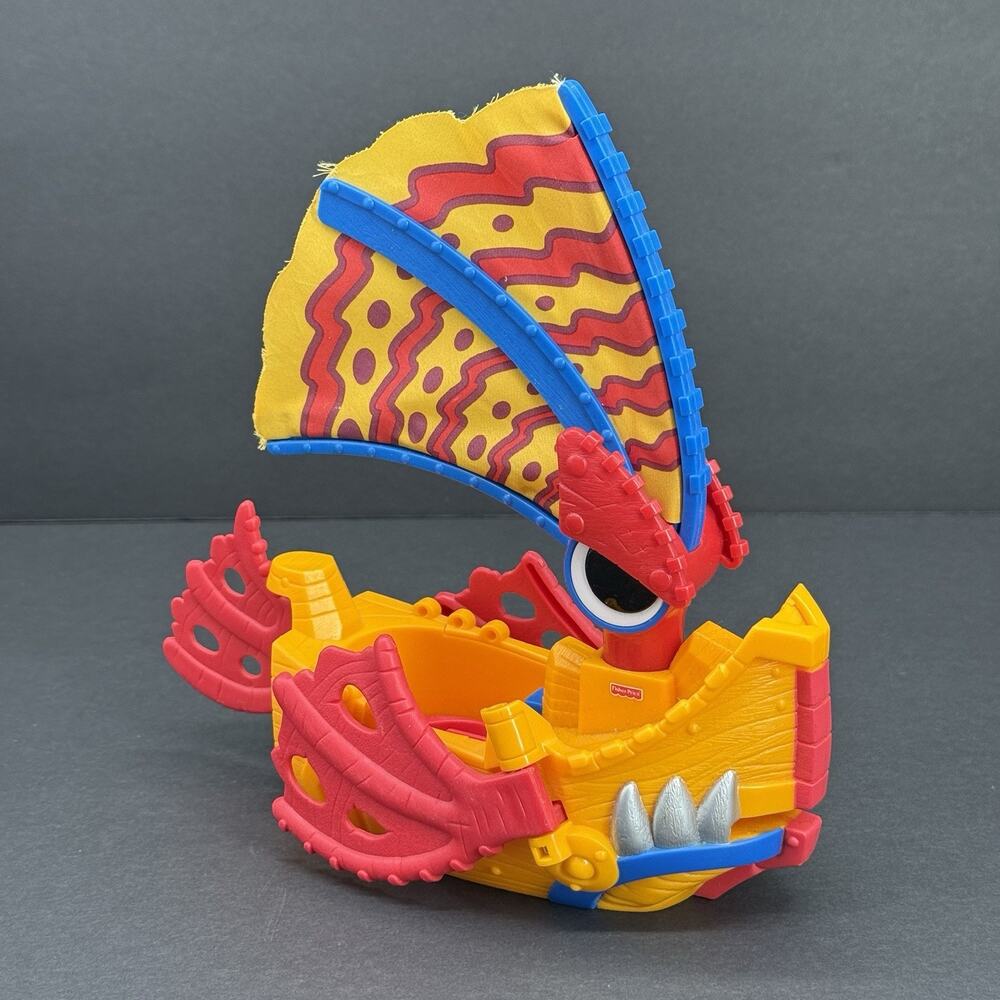 Imaginext 2010 Sea Dragon Boat Collapsible Sail Pop Out Wings Boat Only